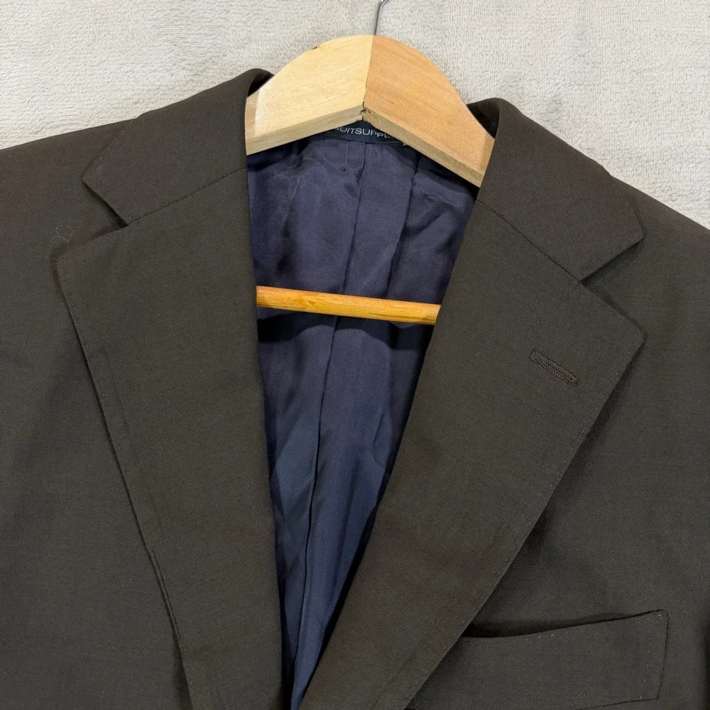 Suitsupply Napoli Mens 36R Dark Brown Wool S100 Zignone Blazer Jacket Casual EUC